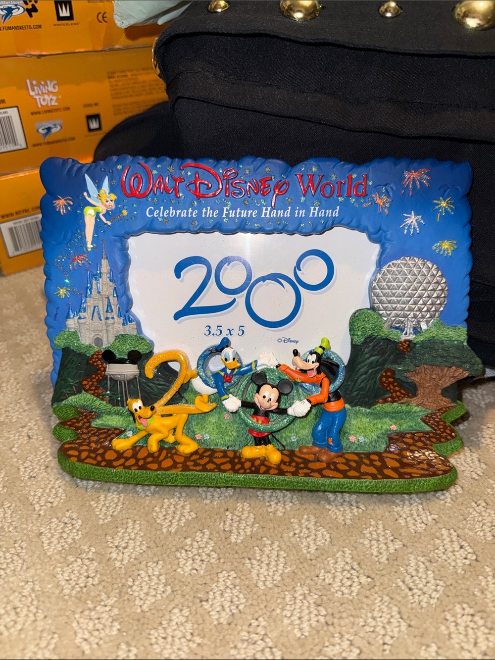 Disney Blue Walt Disney World 2000 Celebration Photo Frame with Characters